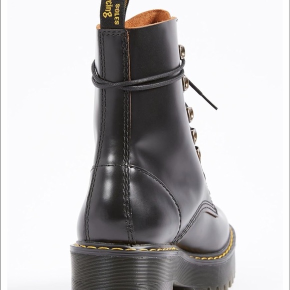 Dr. Martens Black Leather Platform Boots - Picture 4 of 12